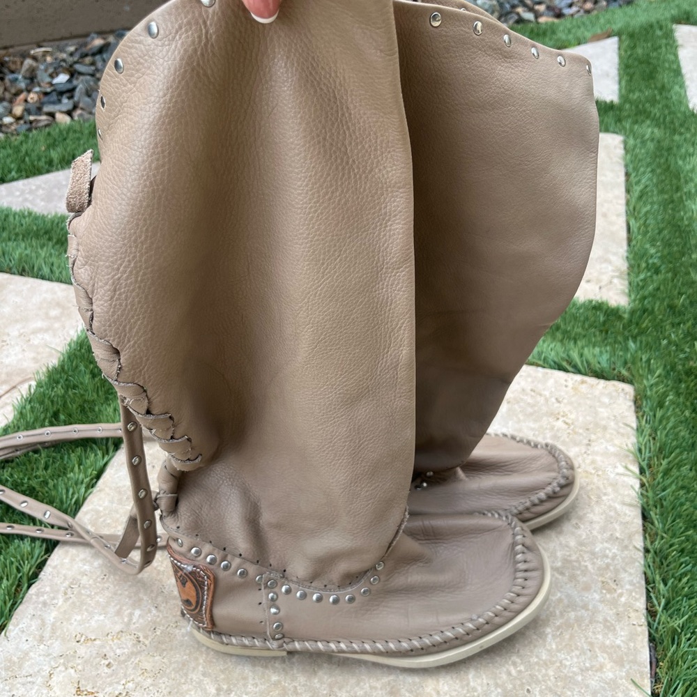 Hector Riccione moccasin boots tan leather - Picture 14 of 15